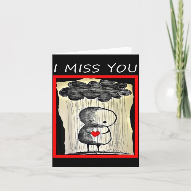 Tarjeta Te Extraño Día de San Valentín  (Anverso)