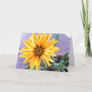 Tarjeta Te extraño Flor Amarilla Individual Dentro de la P