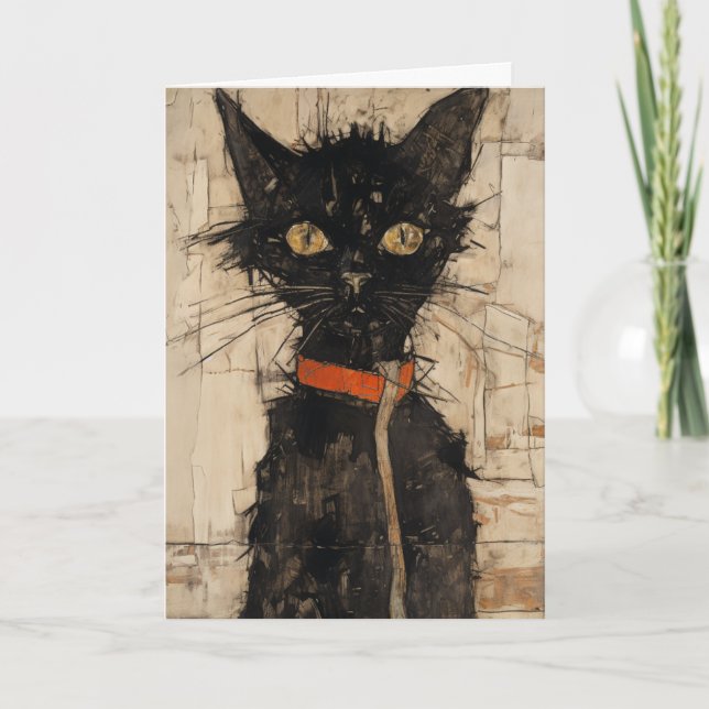 Tarjeta Te extraño Gato de bienvenida (Anverso)