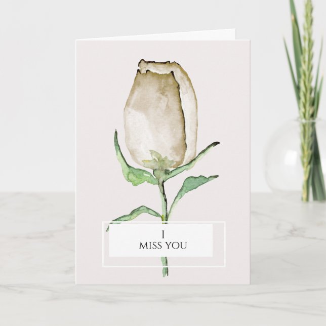 Tarjeta Te extraño, Moderno, elegante, rosa, (Anverso)