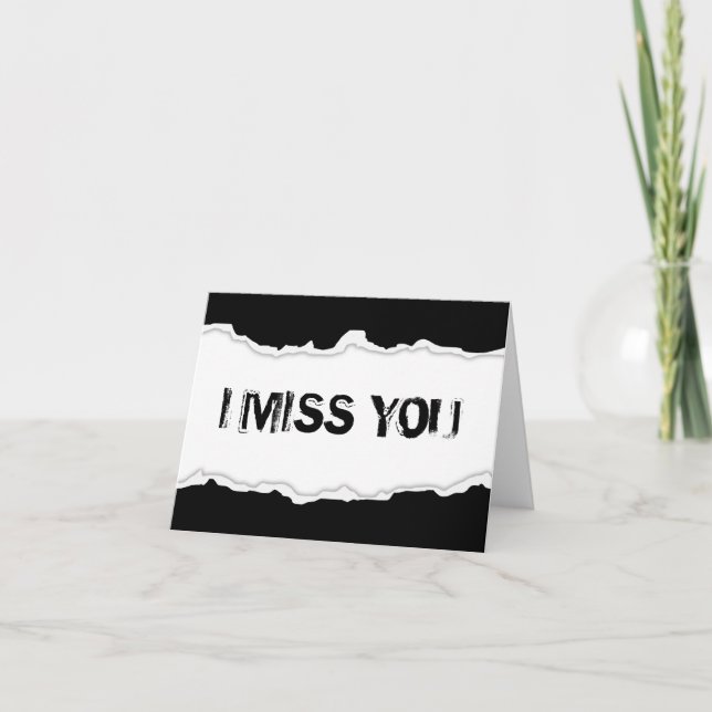 Tarjeta te extraño página arrancada (Anverso)
