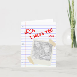 Tarjeta te extraño papel
