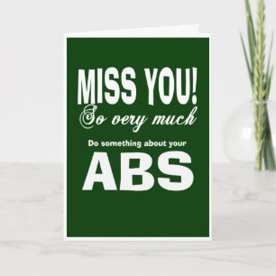 Tarjeta Te extraño pero no tus abdominales