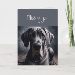 Tarjeta Te Extraño Perro Triste Gran Danés