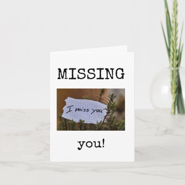 Tarjeta Te extraño, te echo de menos, adiós, despedida (Anverso)