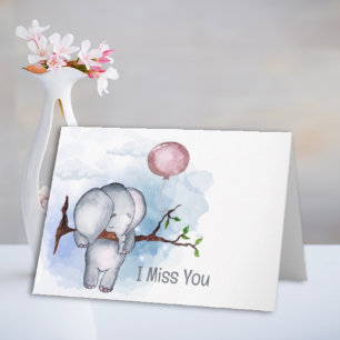 Tarjeta Te Extraño Un Elefante Triste