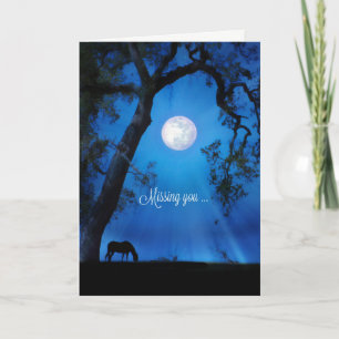 Tarjeta Te falta caballo en la carta de la luna