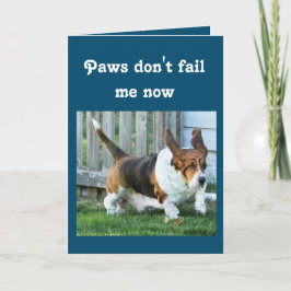Tarjeta "Te falta" con un montón de Basset, Person