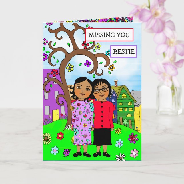 Tarjeta Te falta la amistad de ti (Orquídea)