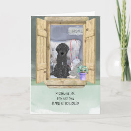Tarjeta Te falta mucho perro negro de labrador en la venta