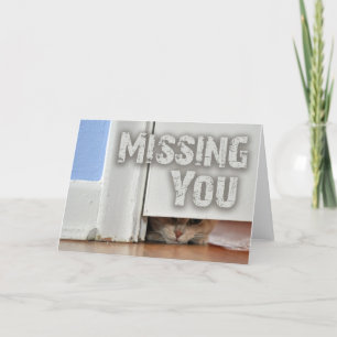 Tarjeta Te Falta Peeking Kitty