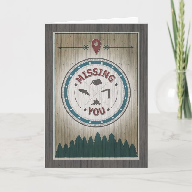 Tarjeta Te faltan en el campamento, gráficos de madera rús (Anverso)