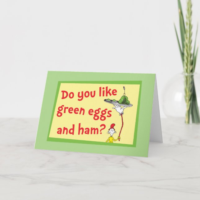 Tarjeta ¿Te gustan los huevos verdes con jamón? (Anverso)
