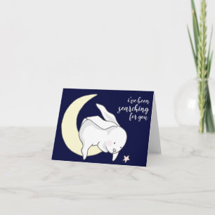 Tarjeta Te he estado buscando, fondo azul