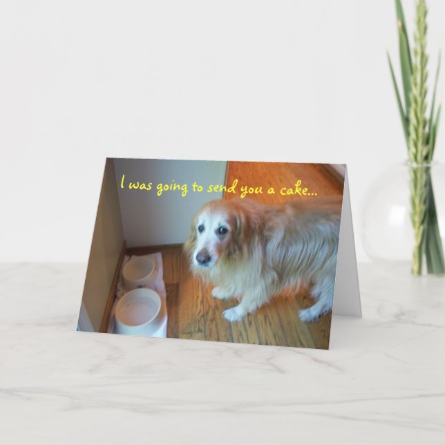 Tarjeta Te iba a enviar una torta... (Anverso)