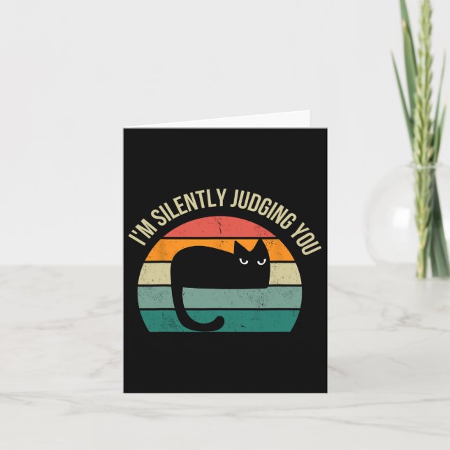Tarjeta Te Juzgo Silenciosamente - Vintage Retro Divertido (Anverso)