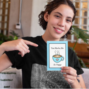 Tarjeta Te Mocha Me Tan Feliz Café Pun