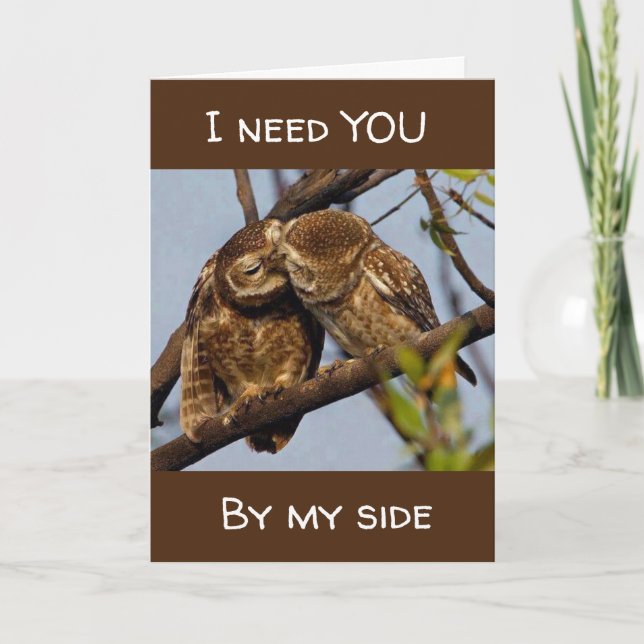 TARJETA **TE NECESITO POR MI LADO** AMANTES DE LAS PAREJAS (Anverso)