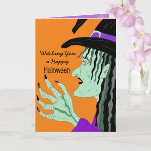 Tarjeta Te presento a una bruja feliz de Halloween