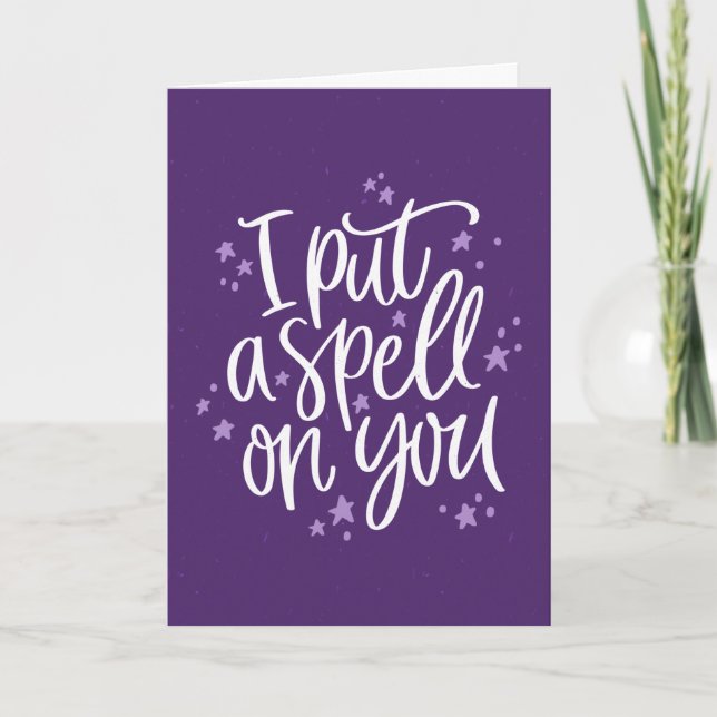 Tarjeta Te Puse Un Hechizo En Ti Morado Halloween (Anverso)
