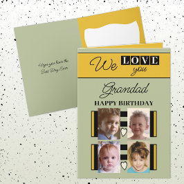 Tarjeta Te queremos granadilla 4 foto cumpleaños verde