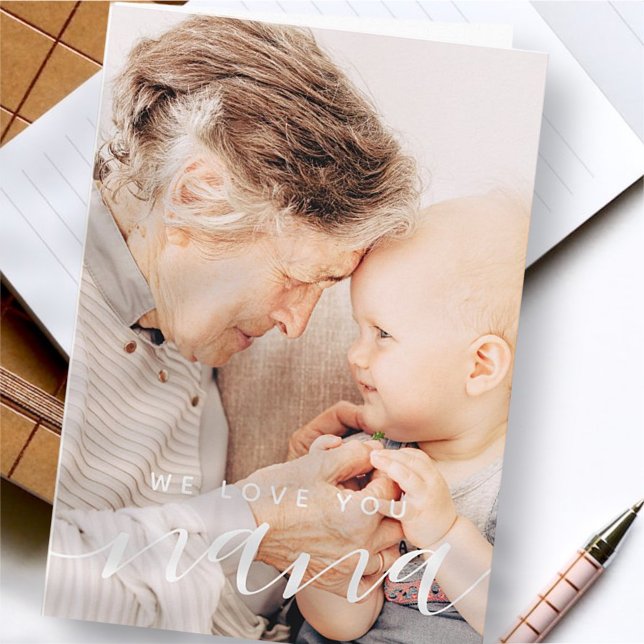 Tarjeta Te queremos Nana, foto clásica moderna (Subido por el creador)