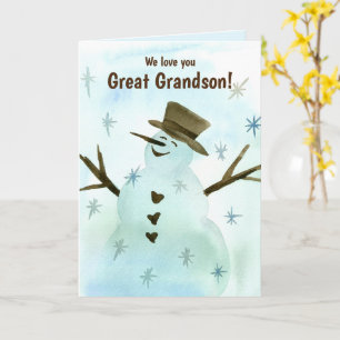 Tarjeta Te queremos, Navidades del Gran Abuelo Snowman