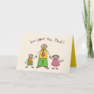 Tarjeta Te queremos, papá, familia Personalizado, feliz dí