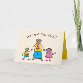 Tarjeta Te queremos, papá, familia Personalizado, feliz dí