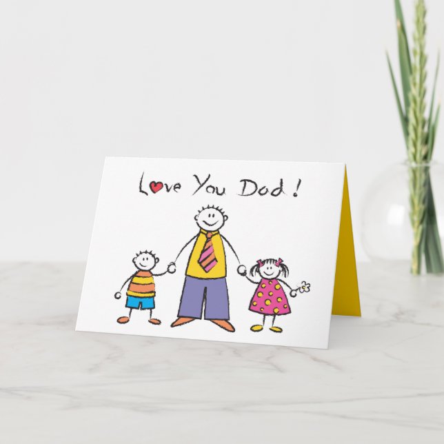 Tarjeta Te queremos, papá, familia Personalizado, feliz dí (Anverso)