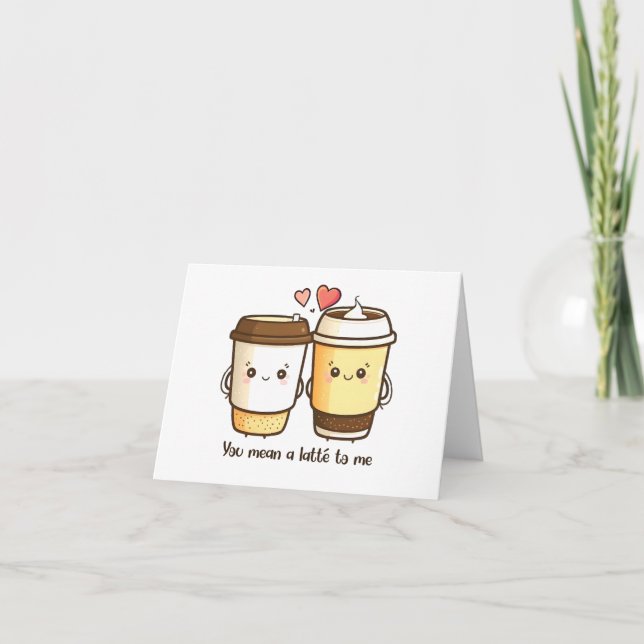 Tarjeta “Te Quiere Un Montón” Kawaii Latté (Anverso)