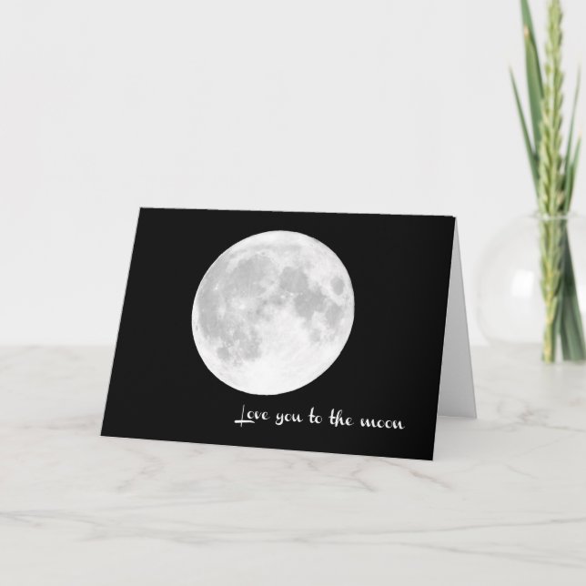Tarjeta Te quiero a la luna y a la espalda. - (Anverso)