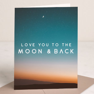 Tarjeta Te quiero a la luna y de vuelta  Amanecer espacial