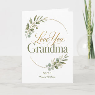 Tarjeta Te Quiero Abuela Cumpleaños Botánico