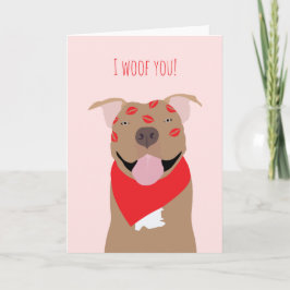 Tarjeta Te Quiero American Bulldog Marcas de Besos