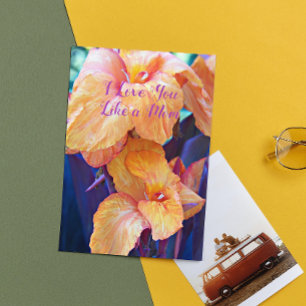 Tarjeta Te quiero como a una madre Floral Día de la Madre