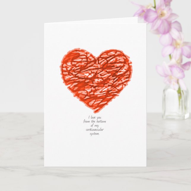 Tarjeta Te quiero desde el fondo de mi sistema cardiovascu (Orquídea)