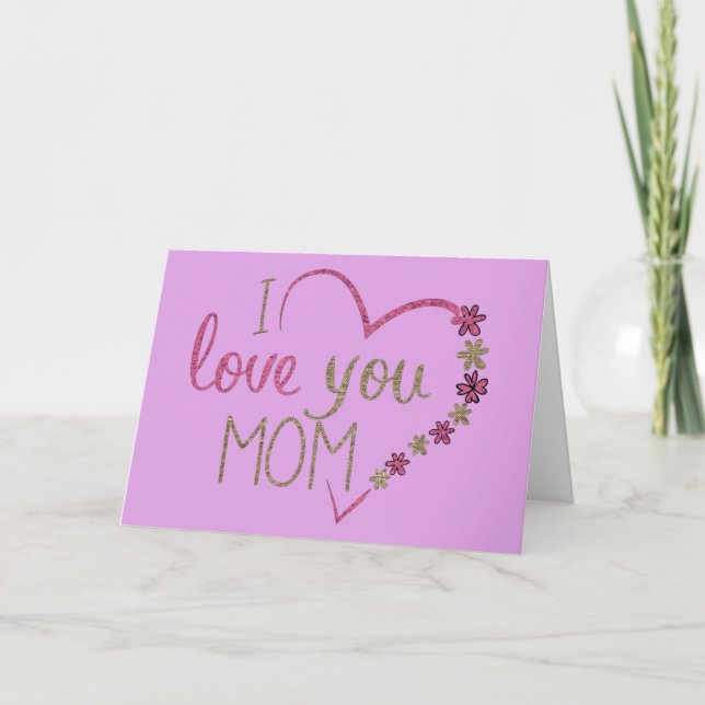 TARJETA TE QUIERO MAMÁ CORAZÓN DÍA DE LA MADRE (Anverso)