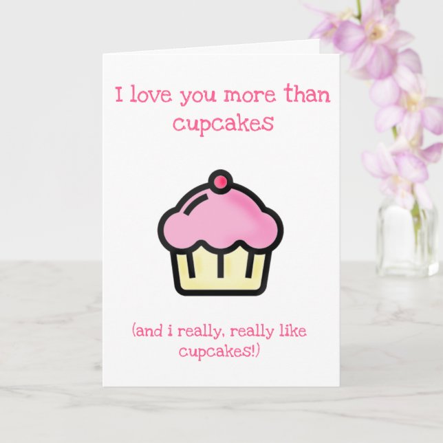 Tarjeta ¡Te quiero más que cupcakes! Día de la Madre Diver (Orquídea)