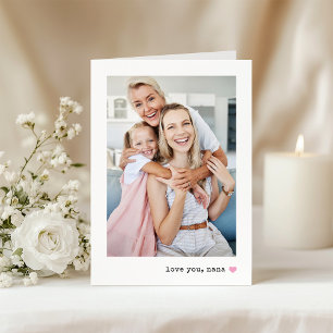 Tarjeta Te quiero, Nana   Foto y corazón de cualquier colo