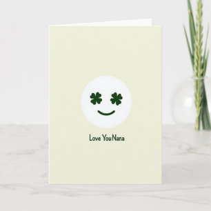 Tarjeta Te Quiero Nana Shamrock Face Card