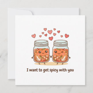 Tarjeta Te Quiero Saludo Coreano Coqueto Kimchi Lindo