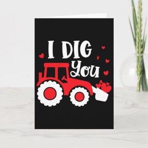 Tarjeta Te Quiero Tractor Construcción Corazón Amoroso Val
