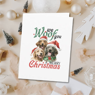 Tarjeta Te recordamos a un perro ilustrado de navidad feli