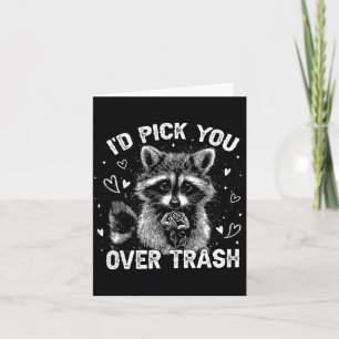 Tarjeta Te Revisaría Sobre La Basura Mapache Divertido Ret