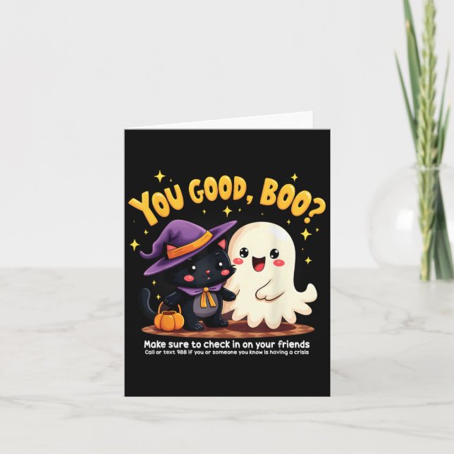 Tarjeta Te Va Bien, Boo_ Prevención Del Suicidio Halloween (Anverso)