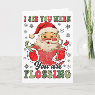 Tarjeta Te veo cuando estás usando hilo dental Navidades D