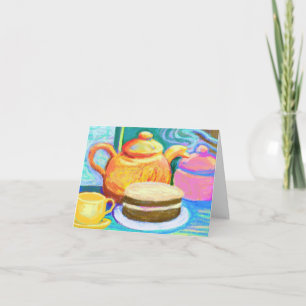 Tarjeta Té y pastel amor desde lejos