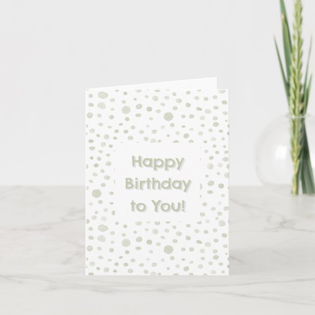 Tarjeta Tea Confetti Watercolor Dots Birthday Card (Anverso)