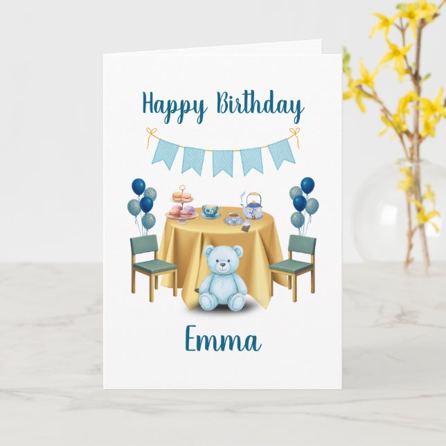 Tarjeta Tea Party Birthday Card (flor amarilla)